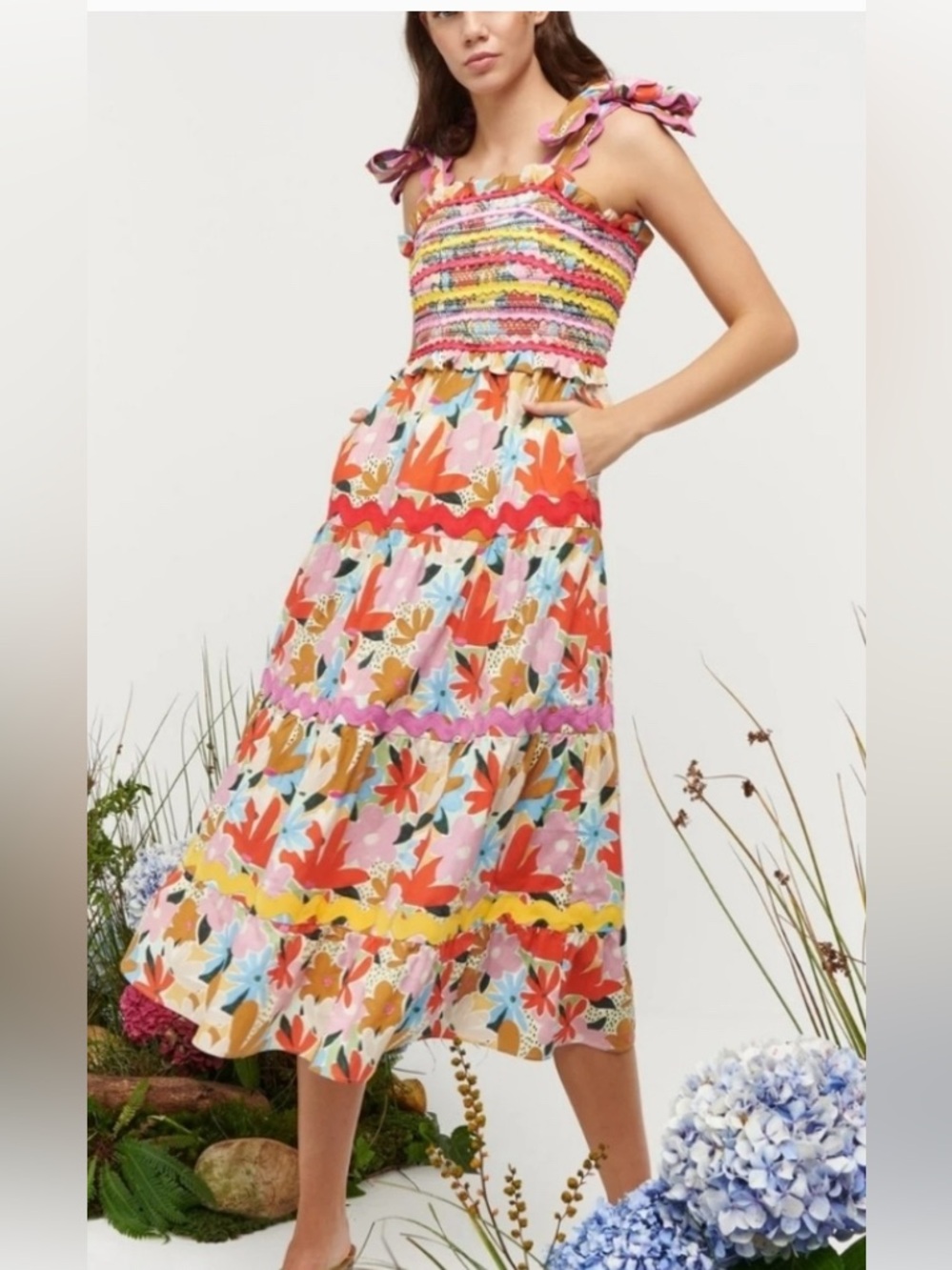 Celia B Multicolor Floral Smocked Sundress